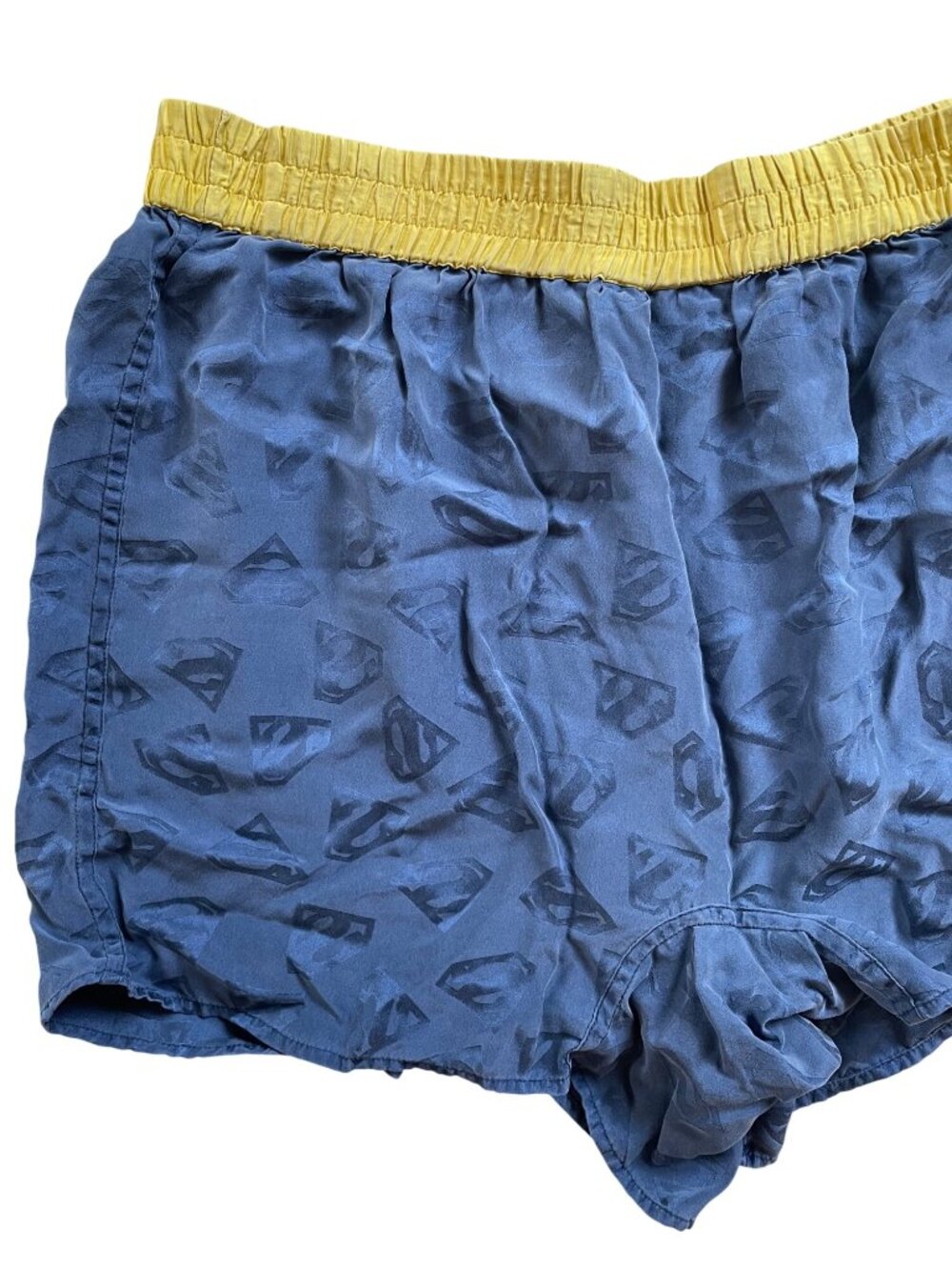 Superman Mens 100% Silk Boxer Shorts Medium DC Comics Logo Pattern - Picture 6 of 9